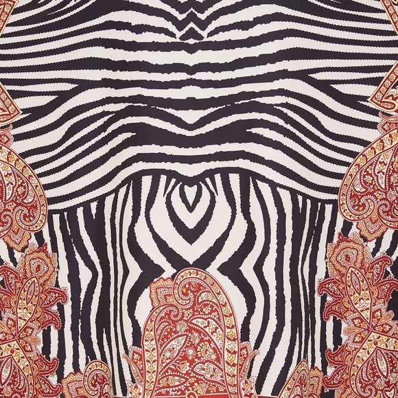 Gypsie Blu Black-Red Abstract Print Beachwear Cover-Up Women Polyester Kaftan - Picture 7 of 9